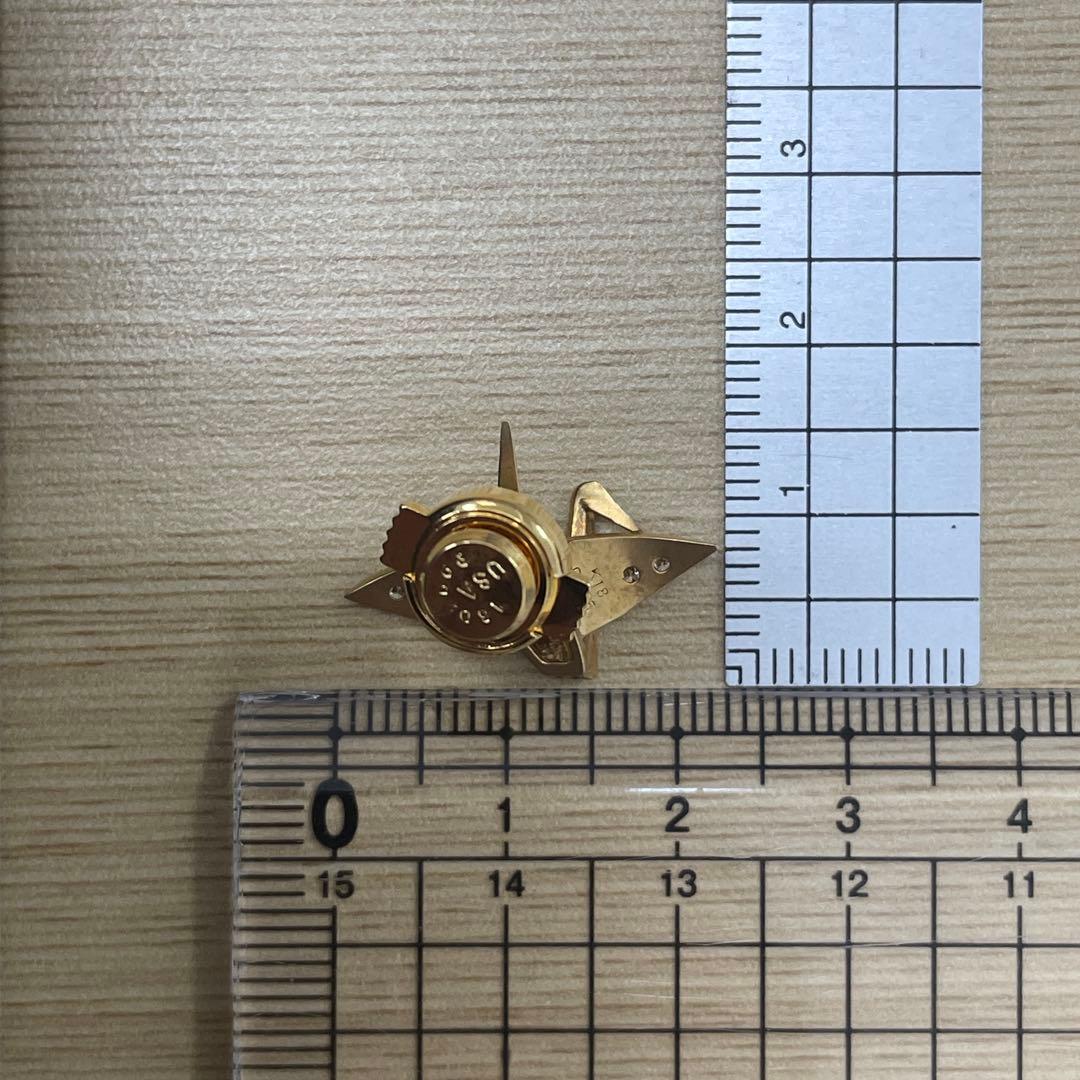 K18 折り鶴モチーフダイヤモンドピンブローチ