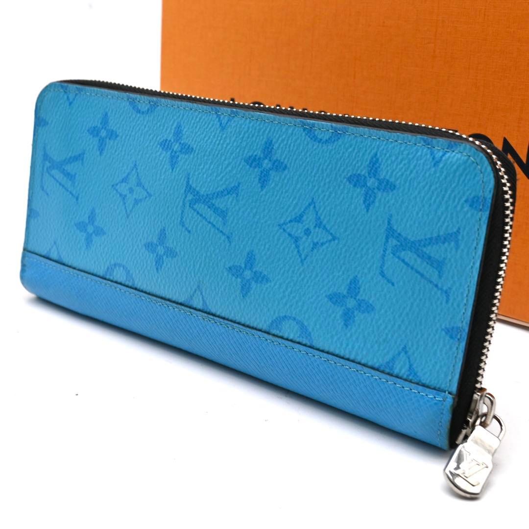 ルイヴィトン タイガラマ ジッピーウォレット ヴェルティカル ブルー 長財布
