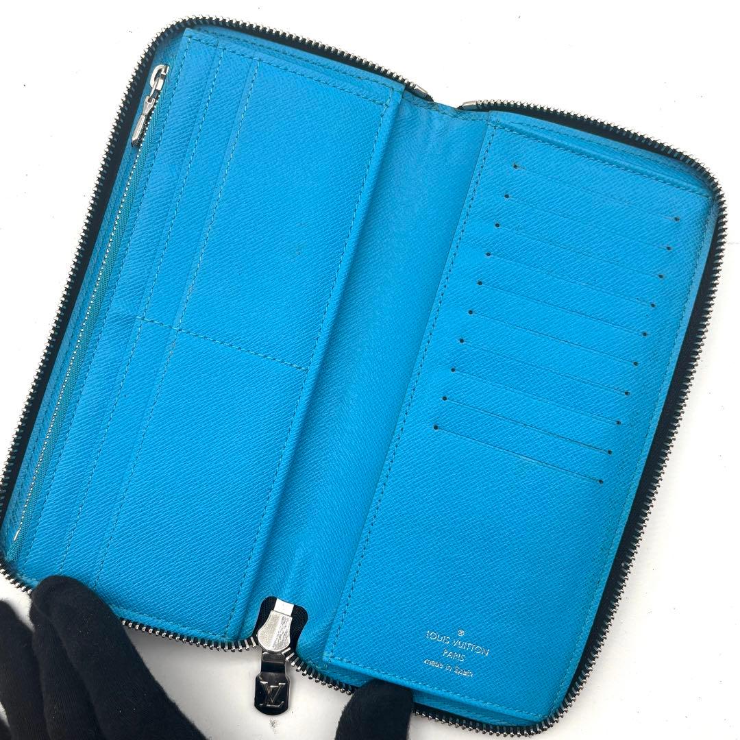 ルイヴィトン タイガラマ ジッピーウォレット ヴェルティカル ブルー 長財布