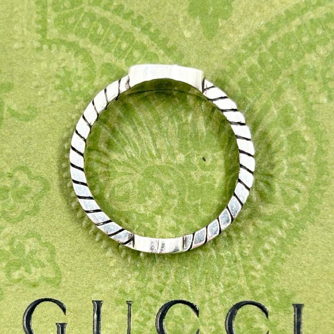 美品✨　グッチ　リング　エナメル インターロッキング　GG 喜平　シルバー925