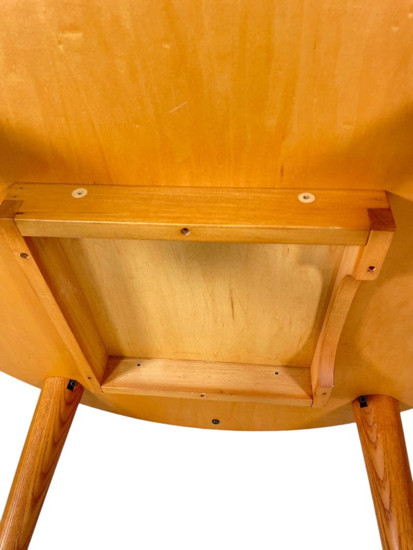 HR558 【木目とカーブ素敵】円卓　ラウンドテーブル　ちゃぶ台