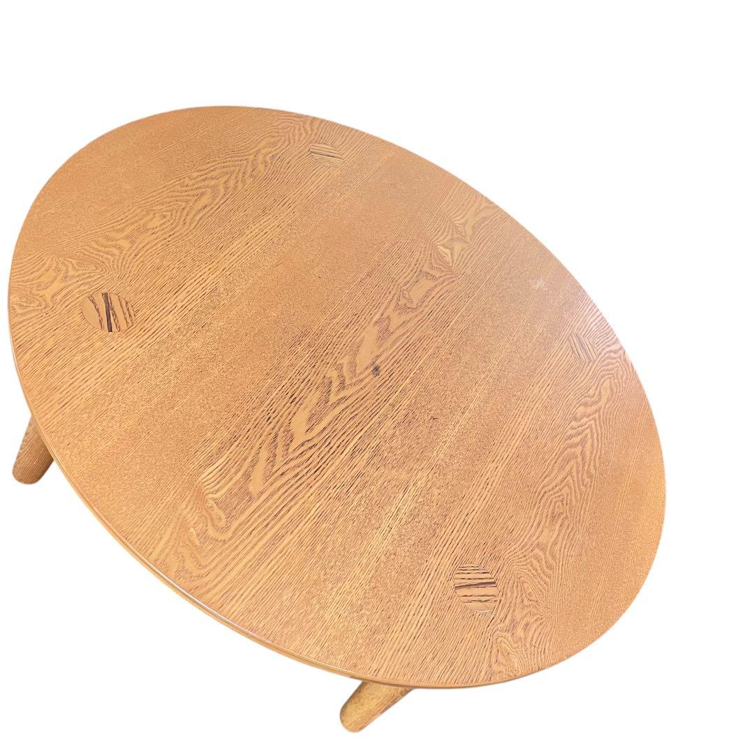 HR558 【木目とカーブ素敵】円卓　ラウンドテーブル　ちゃぶ台