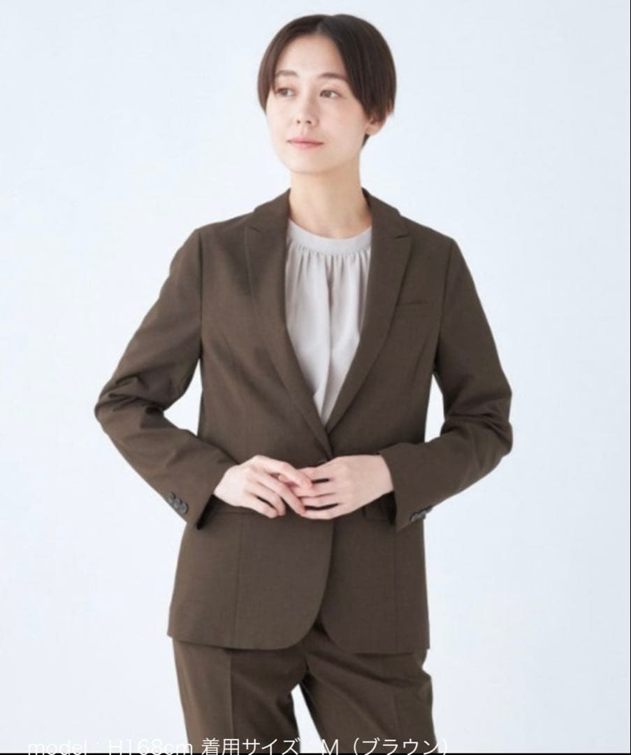 ダークブラウン パンツスーツ SUIT SELECT