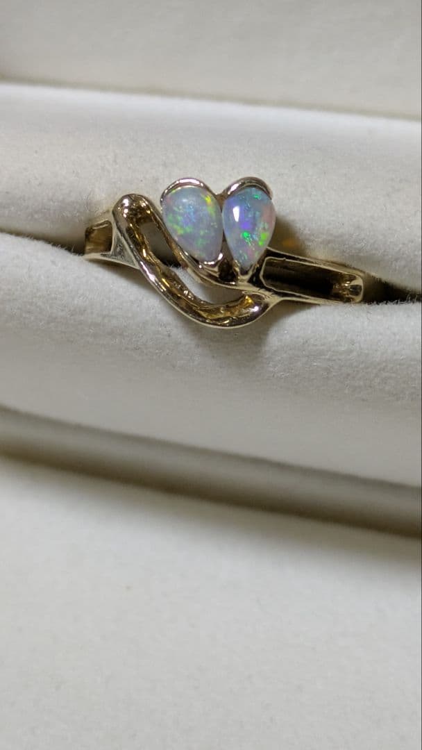 ふ*。様 14KオパールリングとK18オパールピアスセット