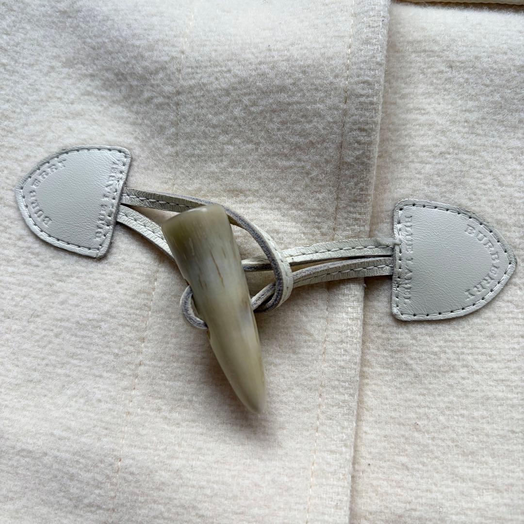 【美品】バーバリーブルーレーベル ダッフルコート ノバチェック ホワイト 38