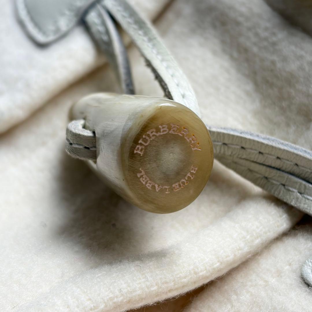 【美品】バーバリーブルーレーベル ダッフルコート ノバチェック ホワイト 38