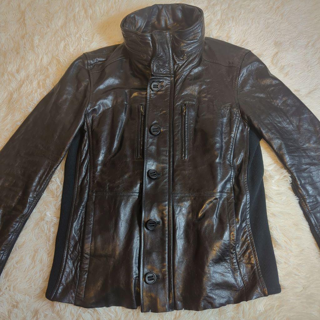 BAREFACE レザー シングルライダース ラムレザー L光沢 48