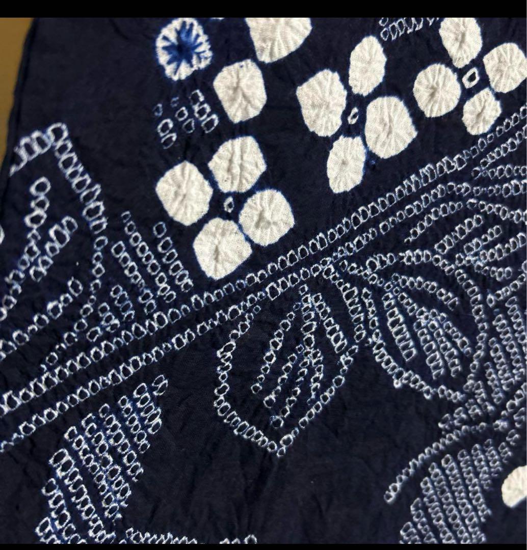 有松鳴海絞りフルセット4点　美品最高級浴衣+夏帯+夏帯締め+夏帯揚げ　ゆったり