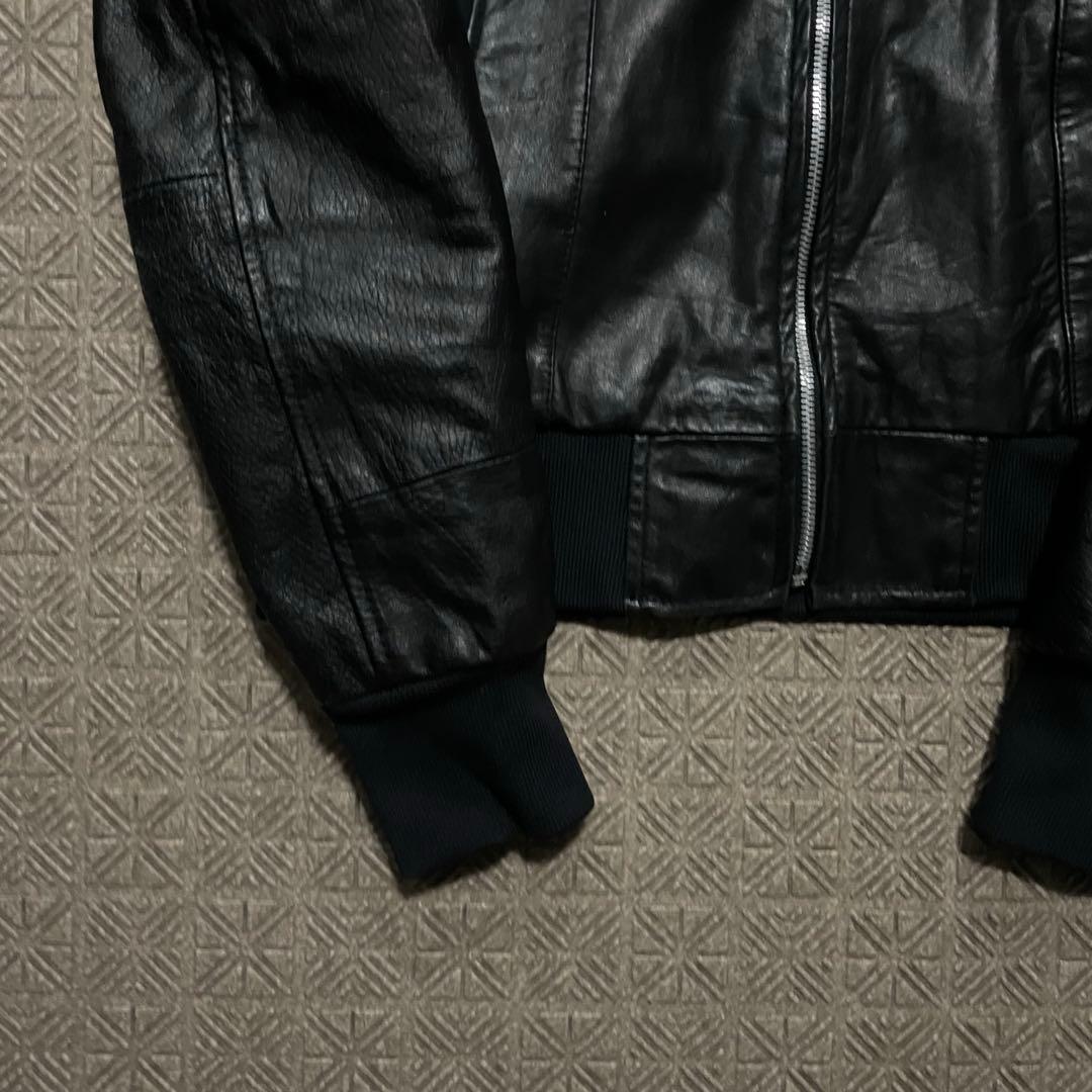 opium darkwear black zip hoodie jacket本革