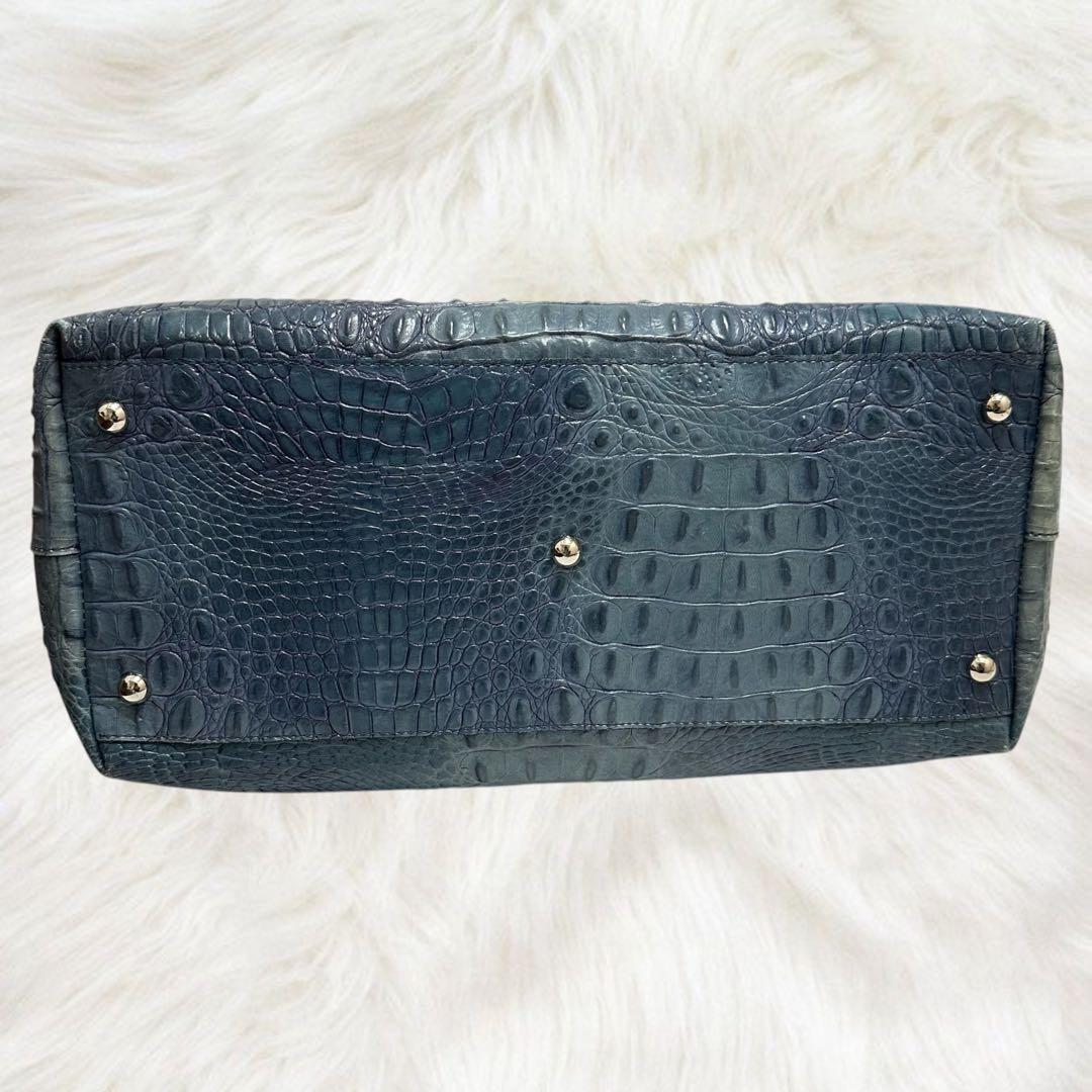 希少 フルラ トートバッグ クロコ型押し エキゾチック レザー A4 大容量