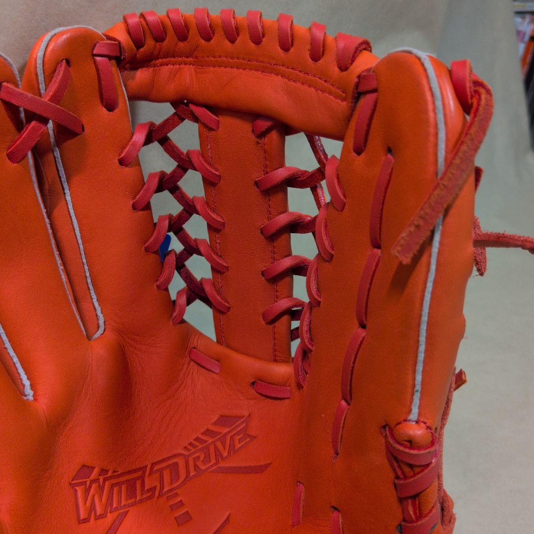 ミズノ:左投げ用:軟式用グラブ:外野手用:サイズ14:オレンジ