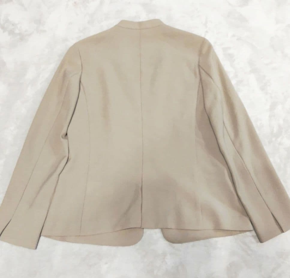 【PLST】プラステ 洗える ノーカラー セットアップ パンツ M ベージュ