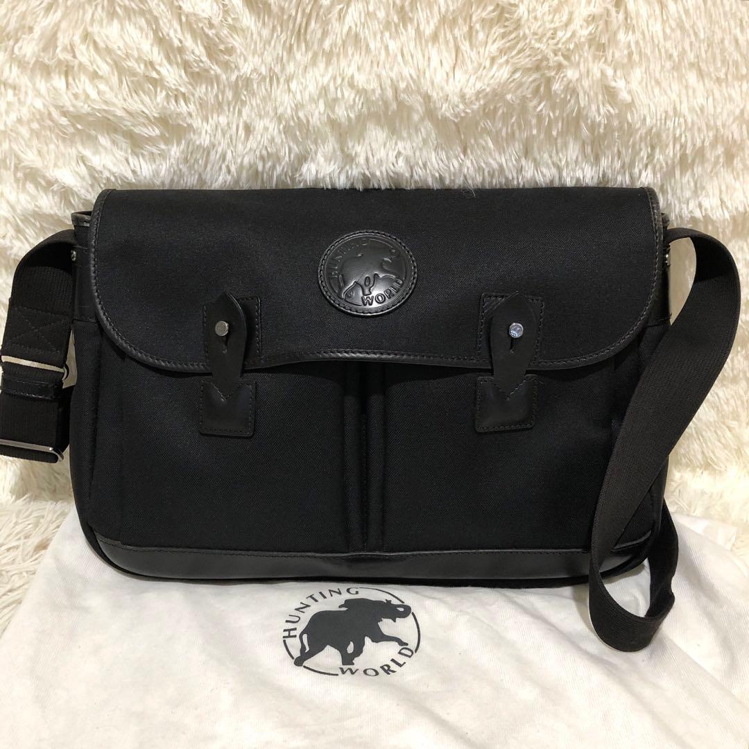 未使用☆ハンティングワールド ショルダーバッグ メッセンジャーバッグ ブラック