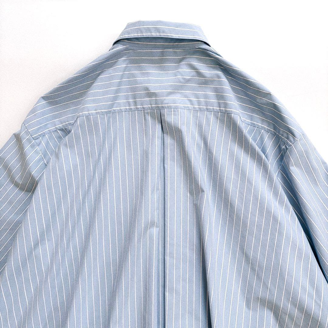 ルフィル LE PHIL ストライプ スパンタイプライターシャツ ライトブルー