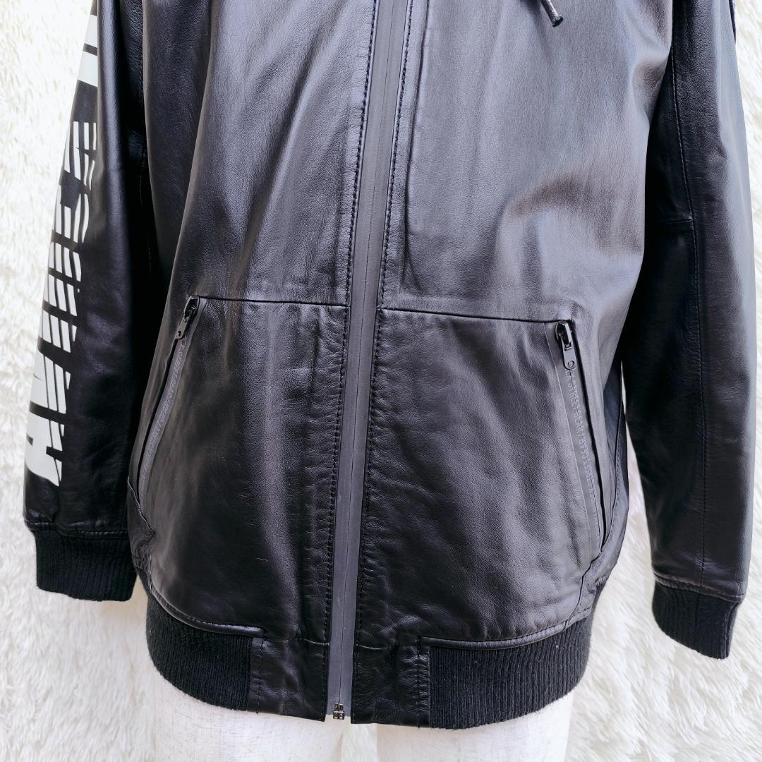 極美品✨　AVIREX　アヴィレックス　レザージャケット　パーカー　ラム羊　本革