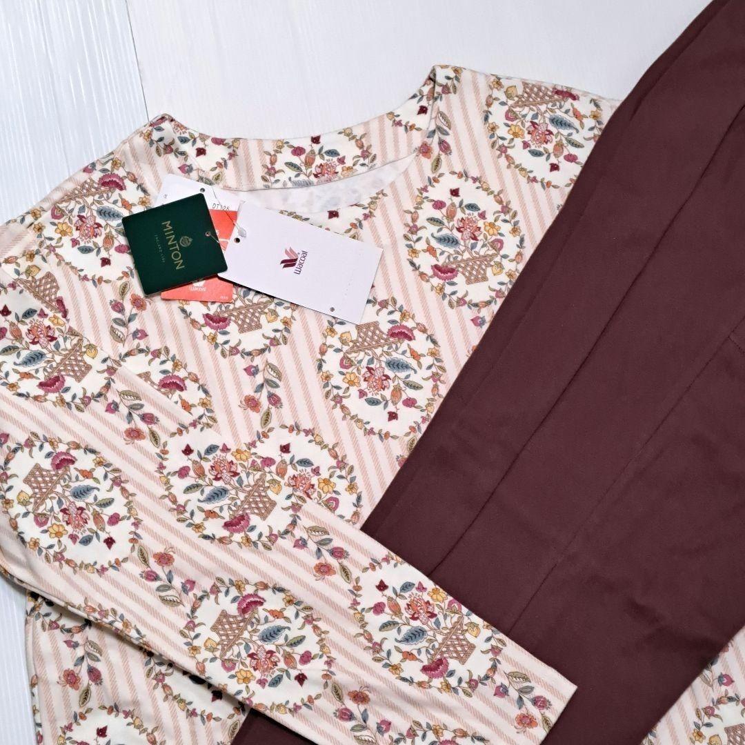 ワコール　ミントン綿100%高級パジャマあったか素材　Lサイズ