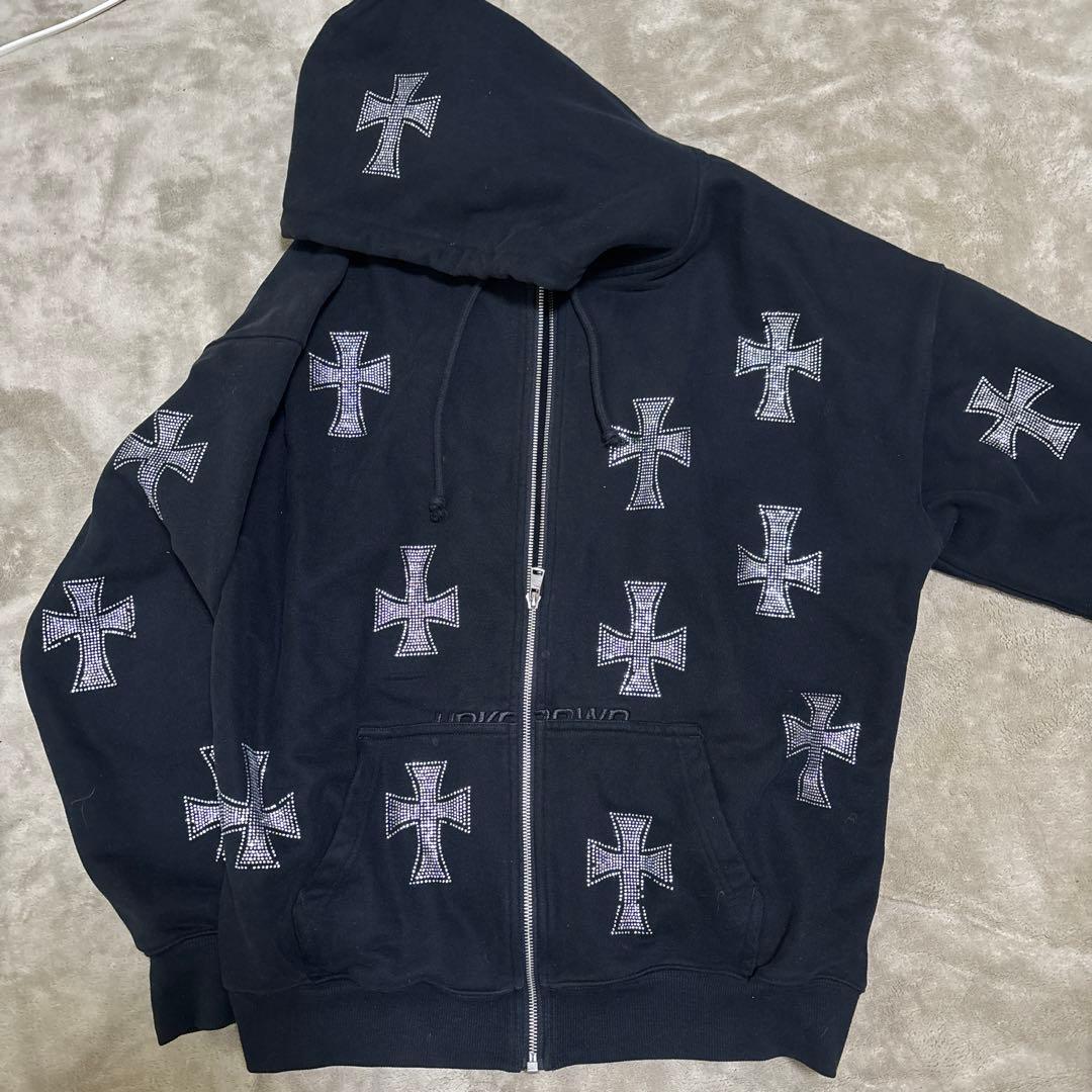 unknownクロスラインストーンパーカー 即日配送 即購入大歓迎