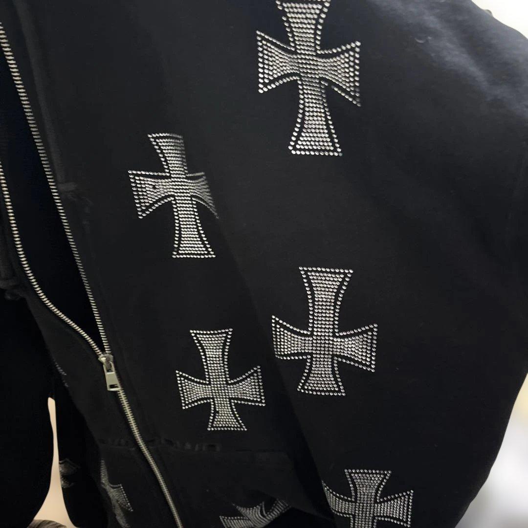 unknownクロスラインストーンパーカー 即日配送 即購入大歓迎