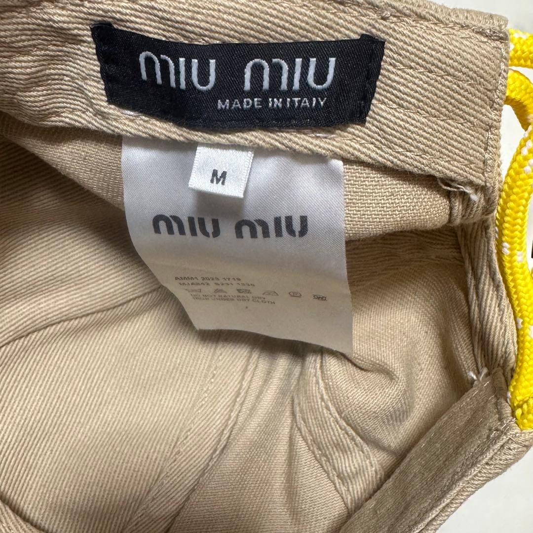 miu miu デニム ベースボールキャップ ベージュ　M