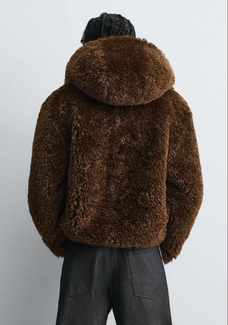 ZARA フェイクファー フード付きジャケット
