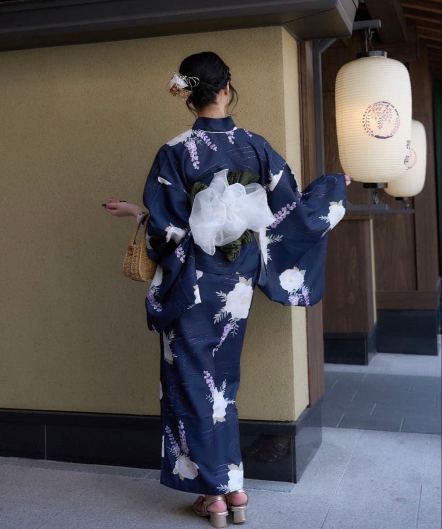 【Ambre Neige】2way浴衣セット/ネイビー