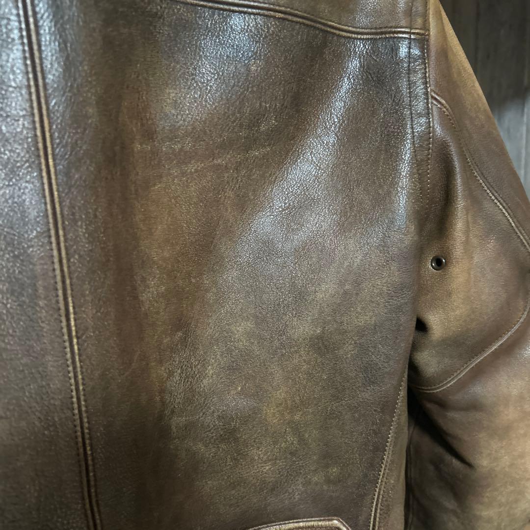RRL BARRINGER レザー カーコート 極美品 サイズM エイジング加工