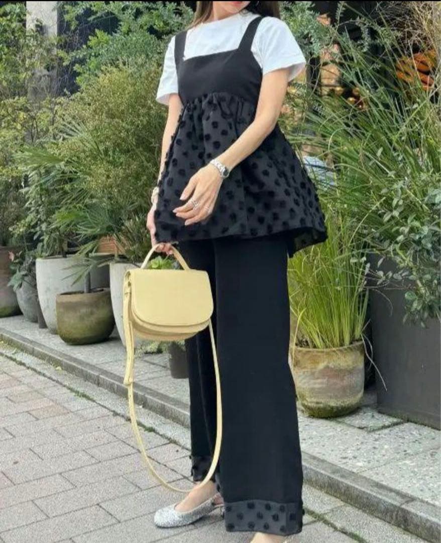 タグ付き！HIAND Fluffy Dot Ribbon Tops