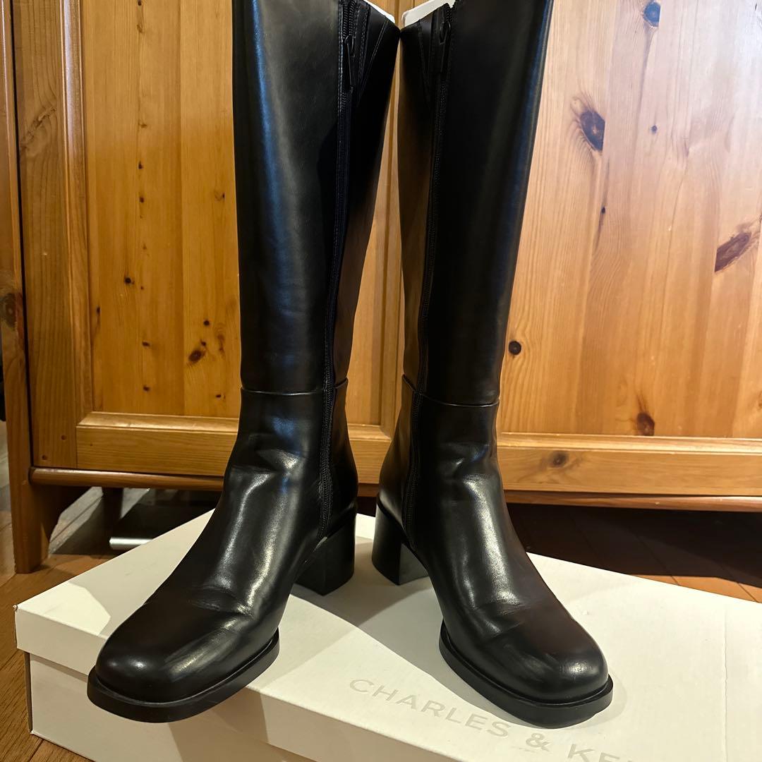 CHARLES & KEITH ブラックロングブーツ