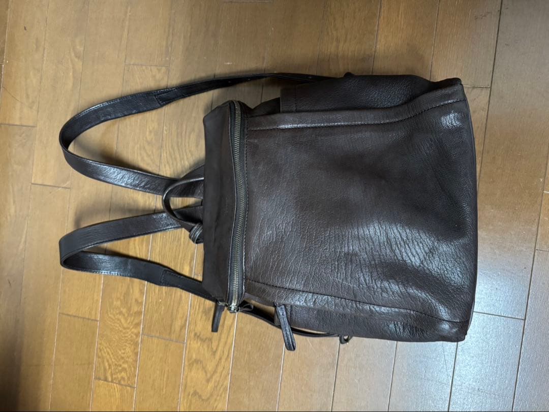 ダークブラウン レザー バックパック
