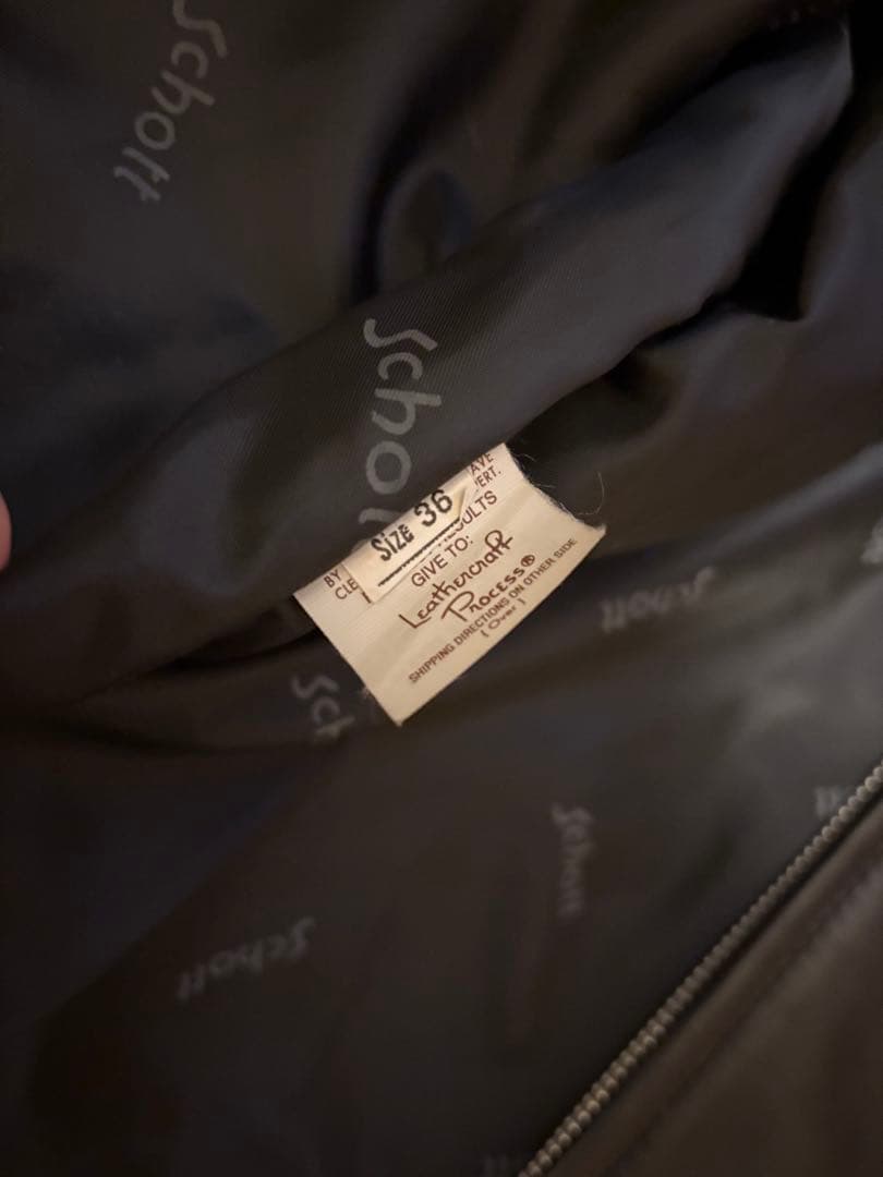 schoot 642 シングルライダース レザージャケット36 黒