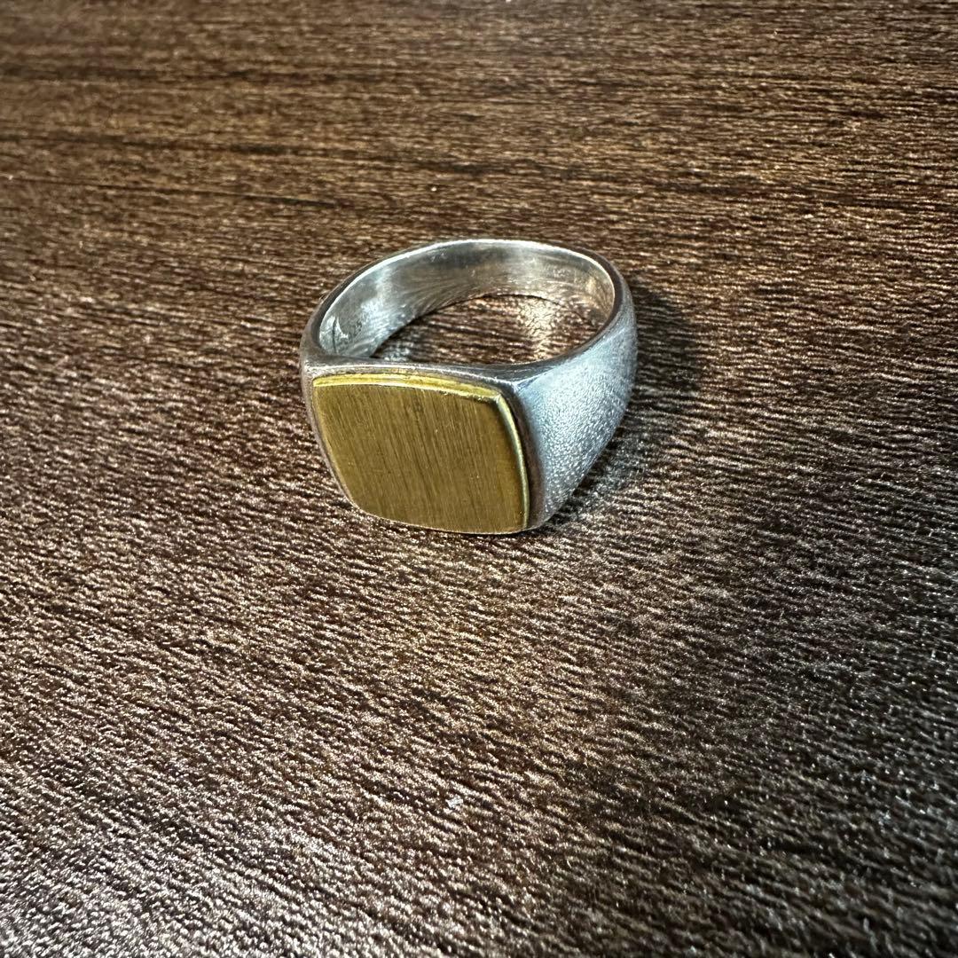 スクエアリング　印台リング　メキシカンリング