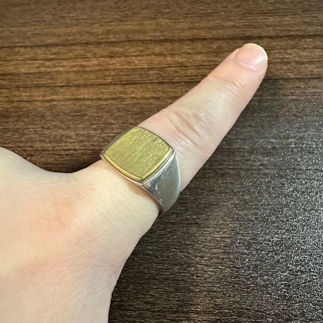 スクエアリング　印台リング　メキシカンリング