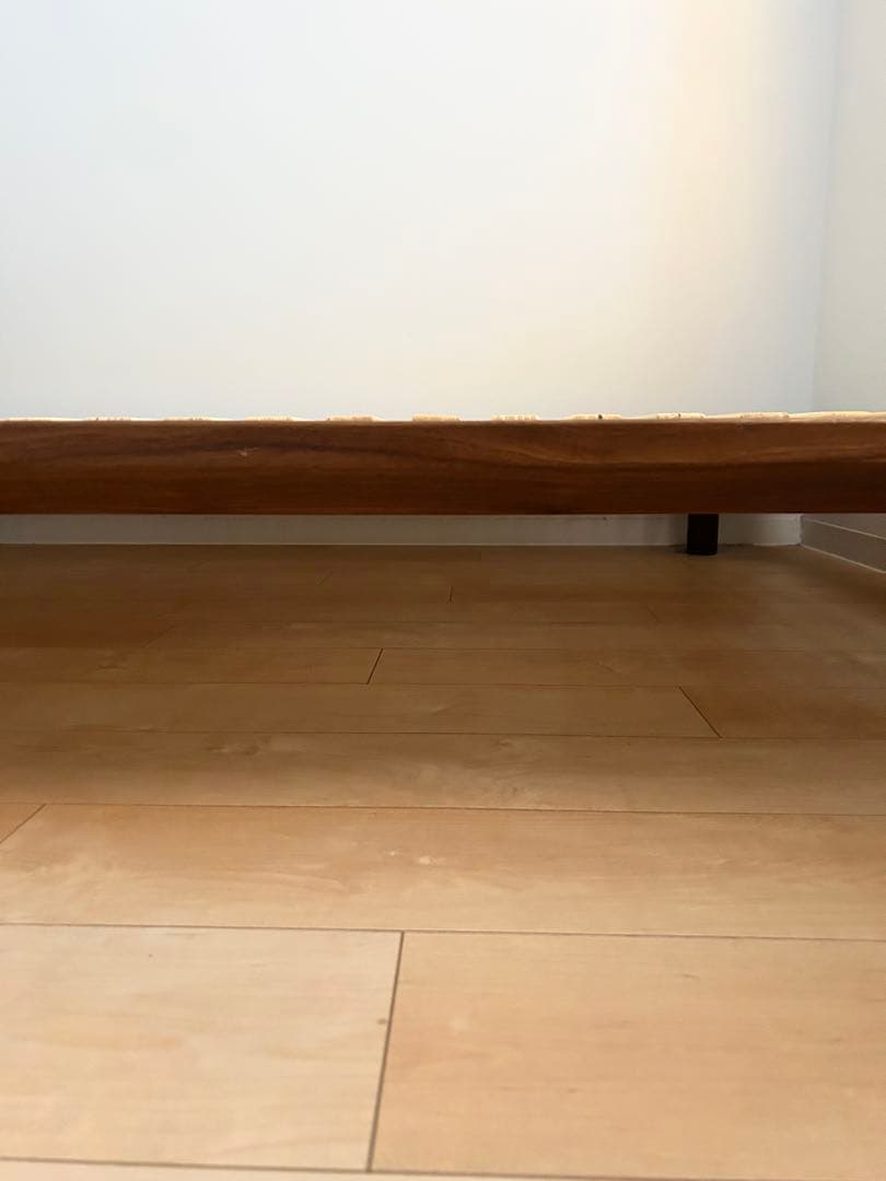 【無印良品】木製ベッドフレーム　ウォールナット材ダブル　ヘッドボード付