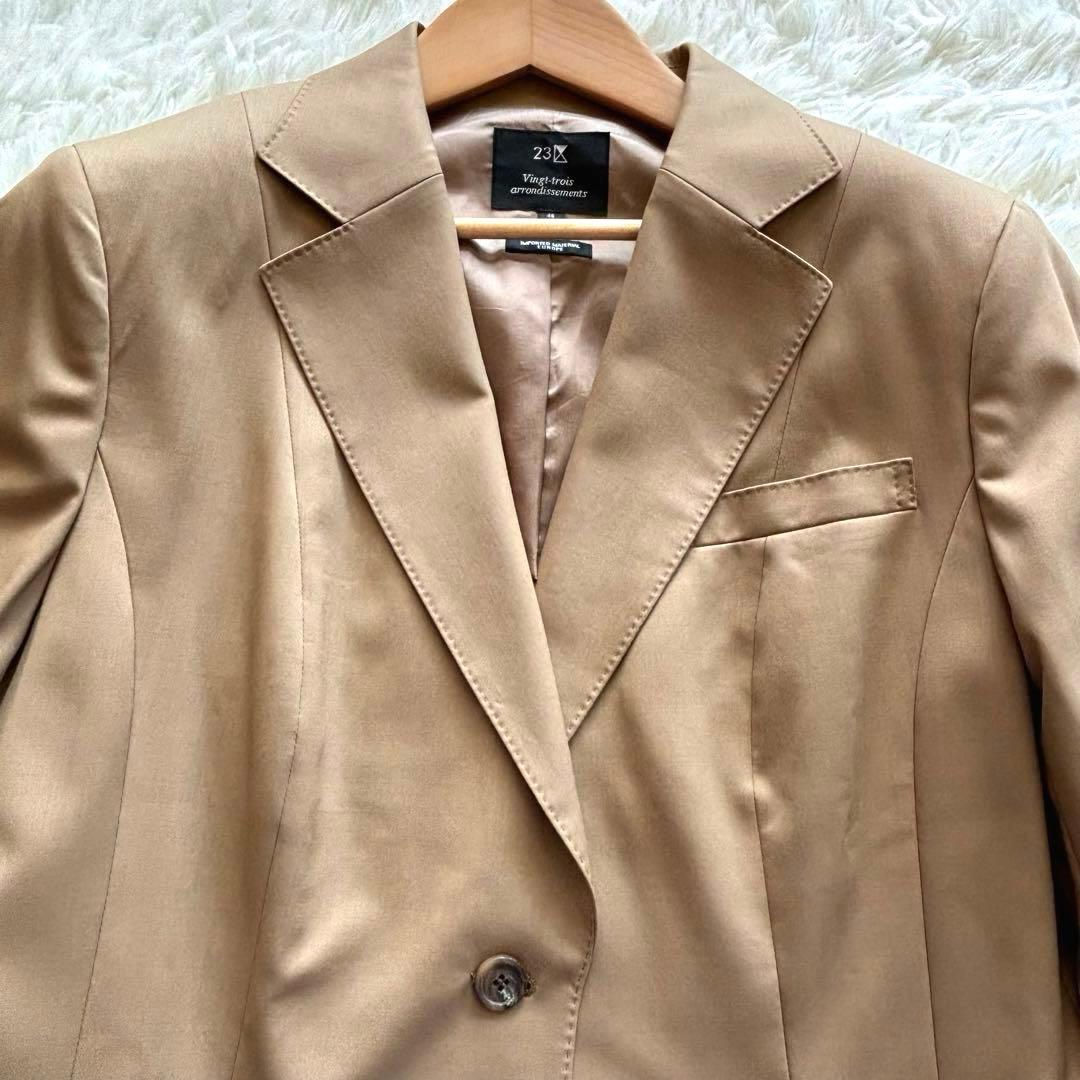 【極美品‼︎ 】23区 パンツスーツセットアップ 大きいサイズ19号相当 ベージュ