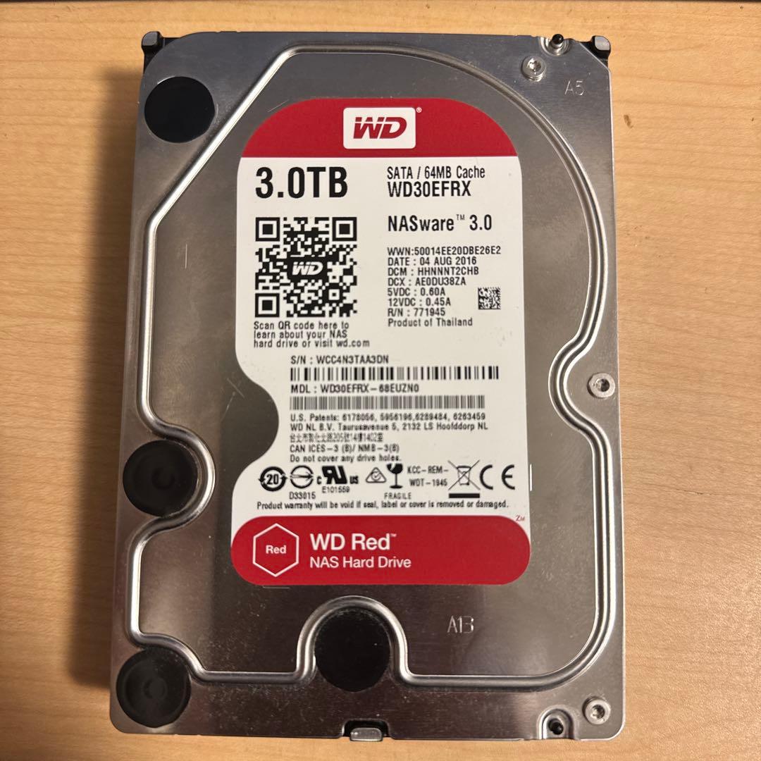 外付けハードディスク・ドライブ WD Red 3.0TB HDD WD30EFRX