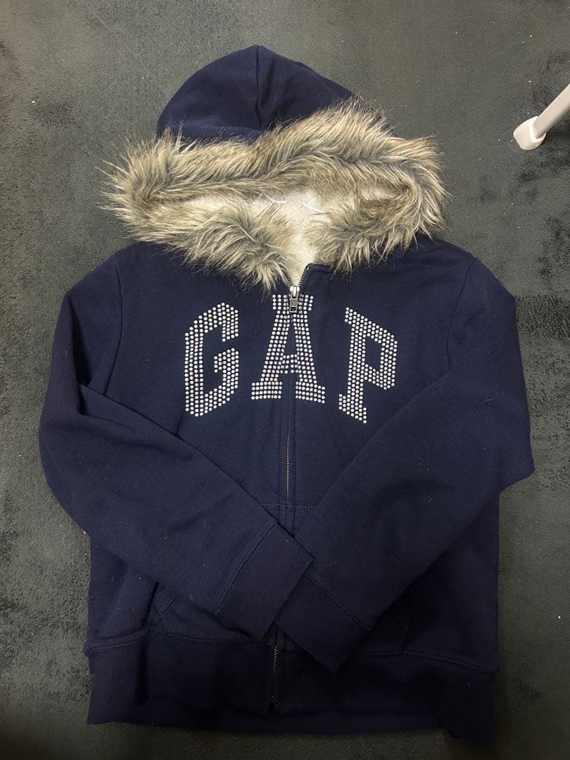 トップス GAP fur zip hoodie Y2K
