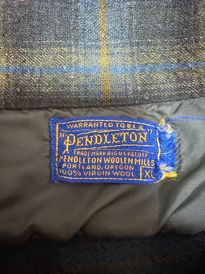 50s PENDLTON ボードシャツ　グリーン　ブラック　XL ヴィンテージ