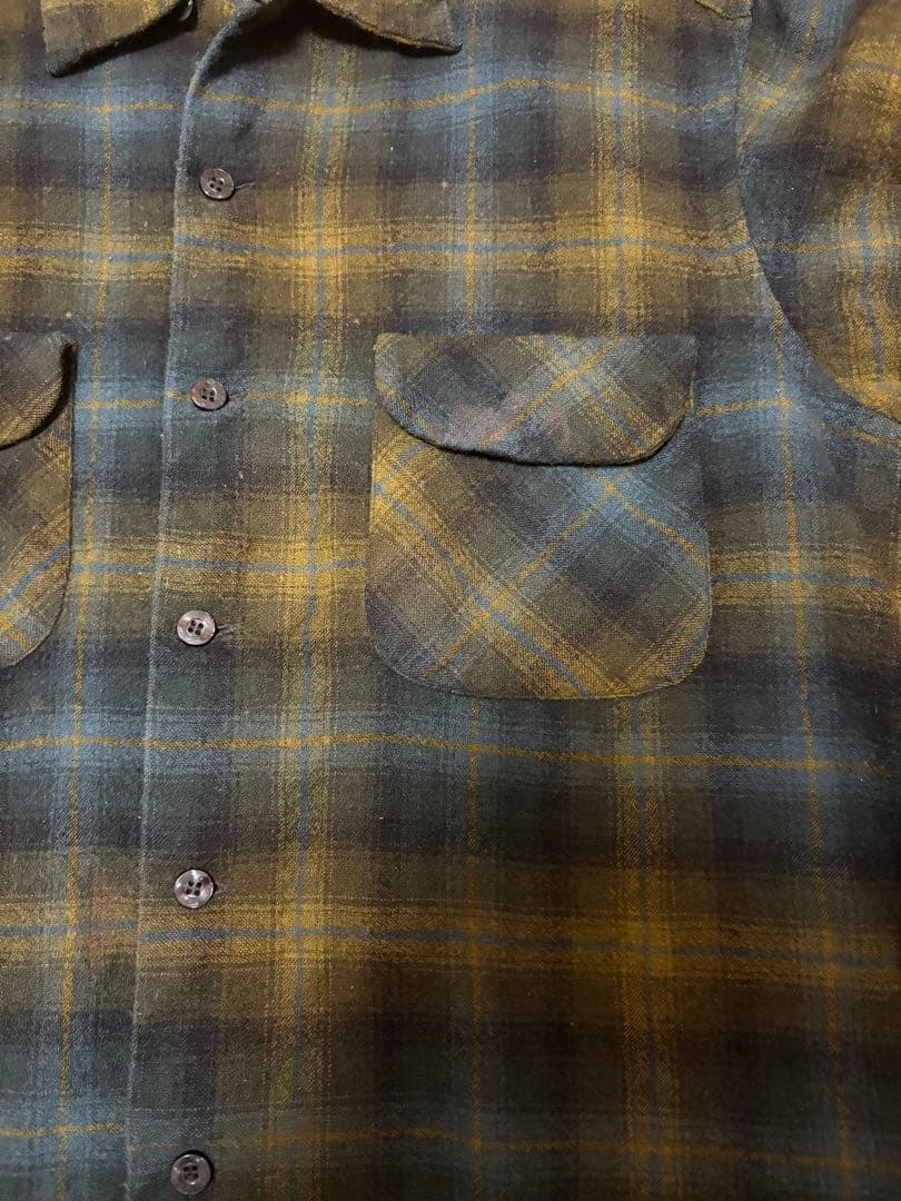 50s PENDLTON ボードシャツ　グリーン　ブラック　XL ヴィンテージ
