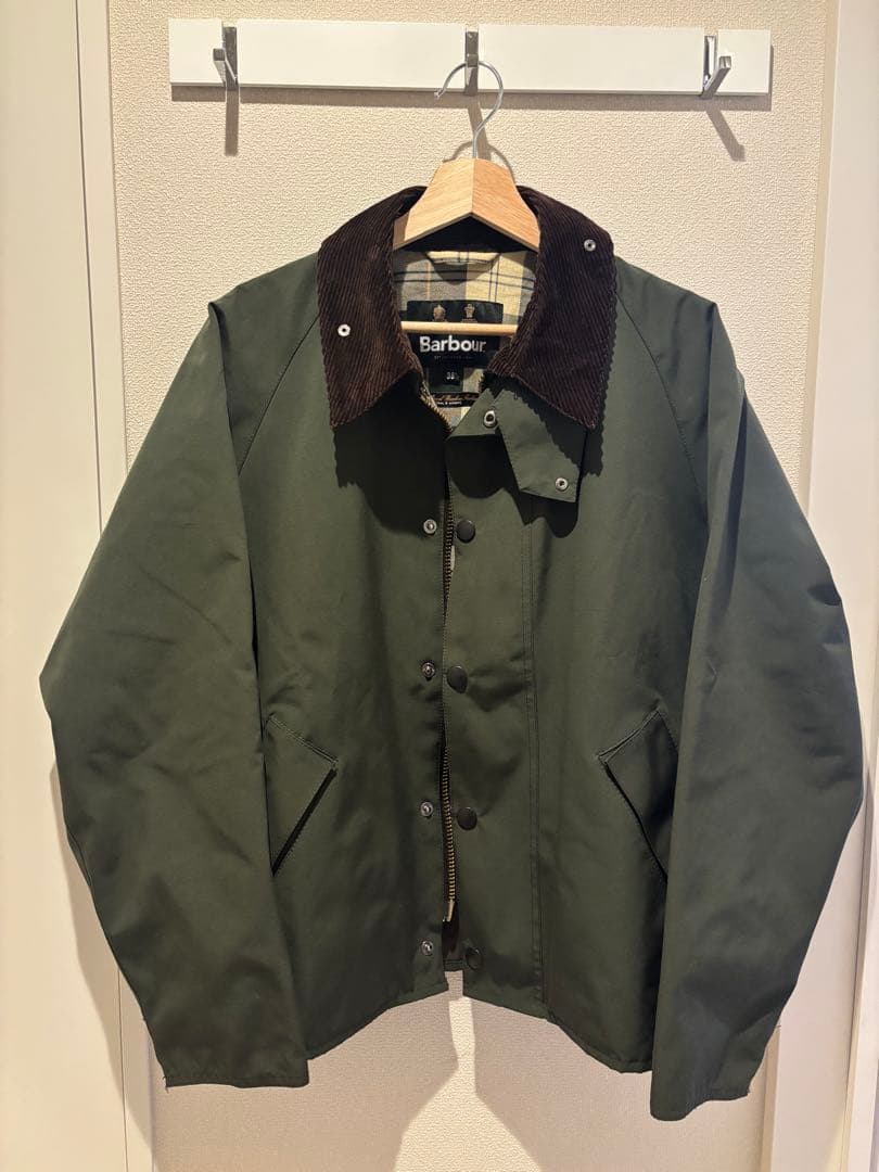 Barbour TRANSPORT ノンワックスジャケット 38 ダークグリーン
