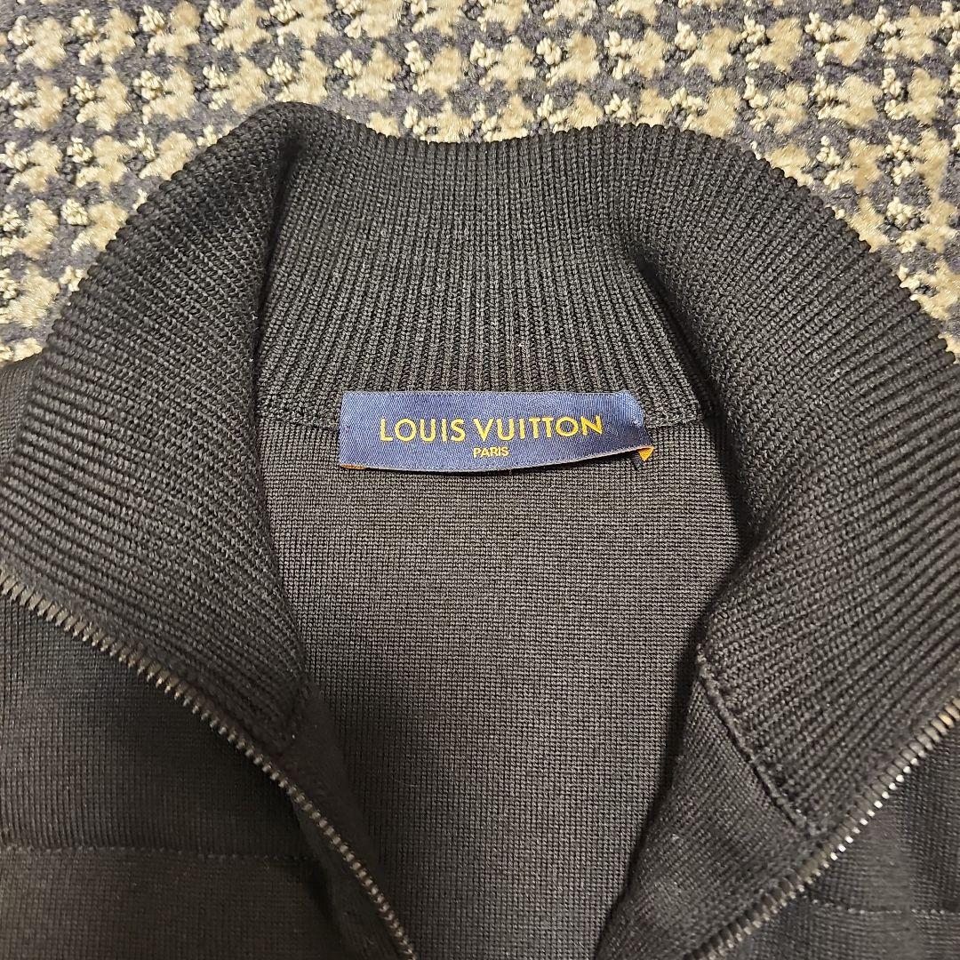 ルイヴィトン　ブラックキルティングジップアップジャケット M