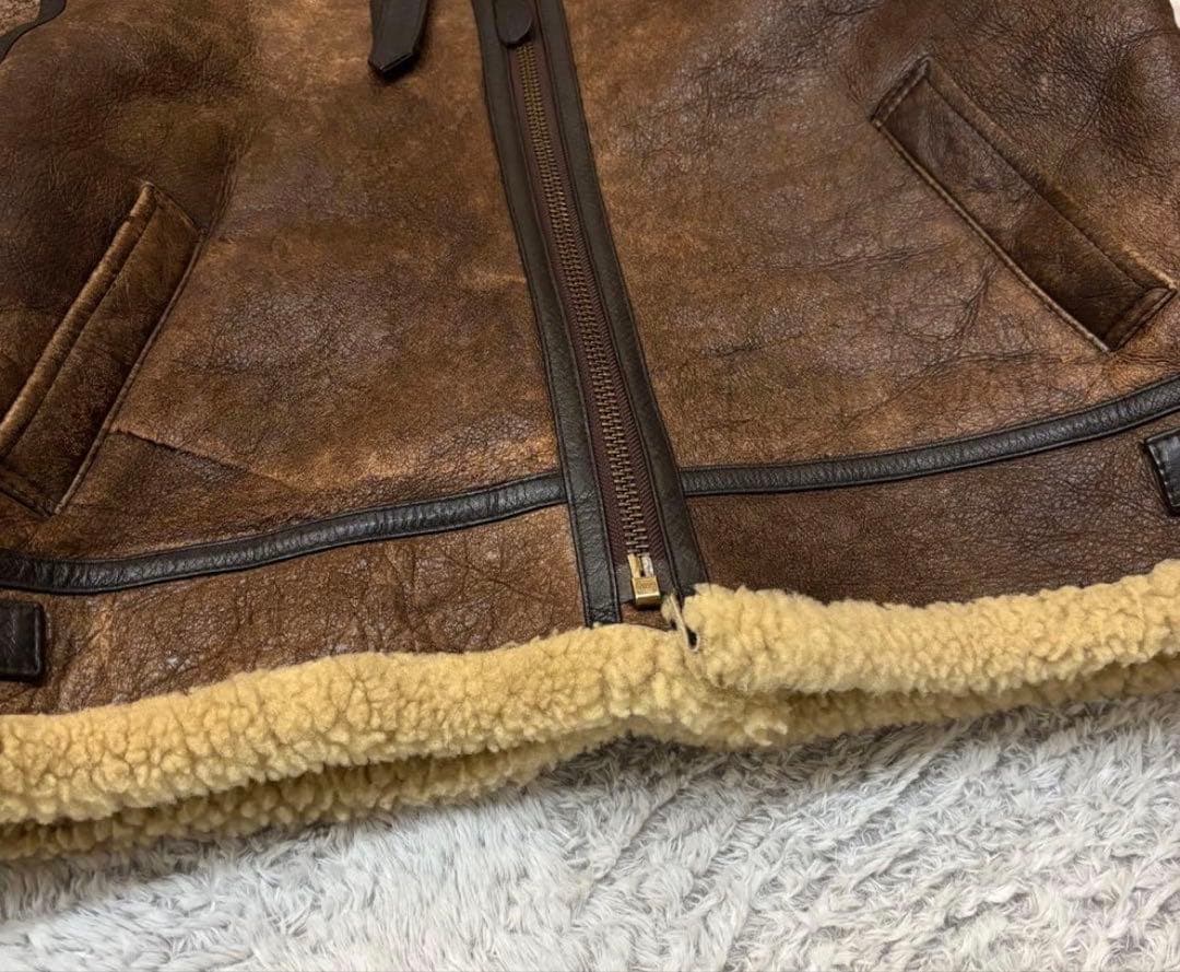 b-3 本革レザー ムートン フライトジャケット