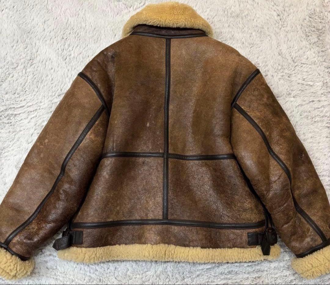 b-3 本革レザー ムートン フライトジャケット