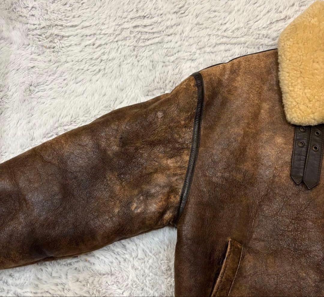 b-3 本革レザー ムートン フライトジャケット