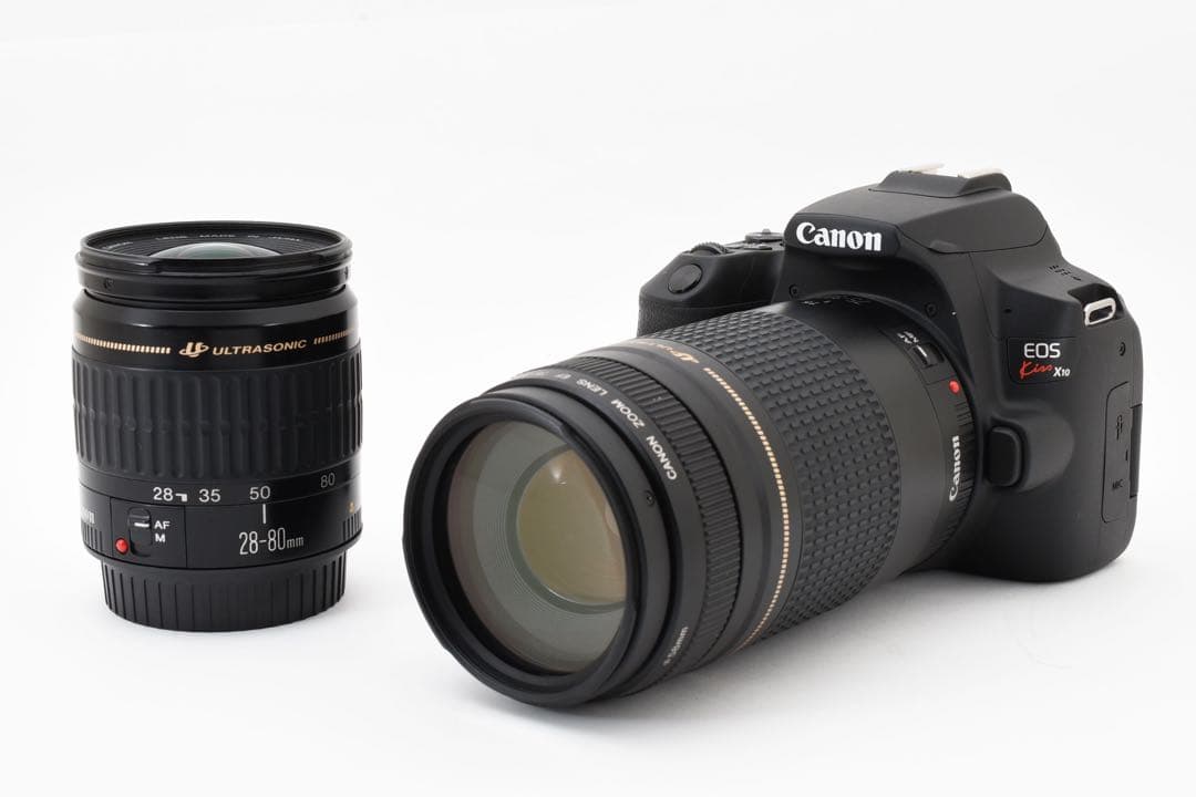 保証付き/一眼レフカメラCanon kiss X10標準&望遠レンズセット