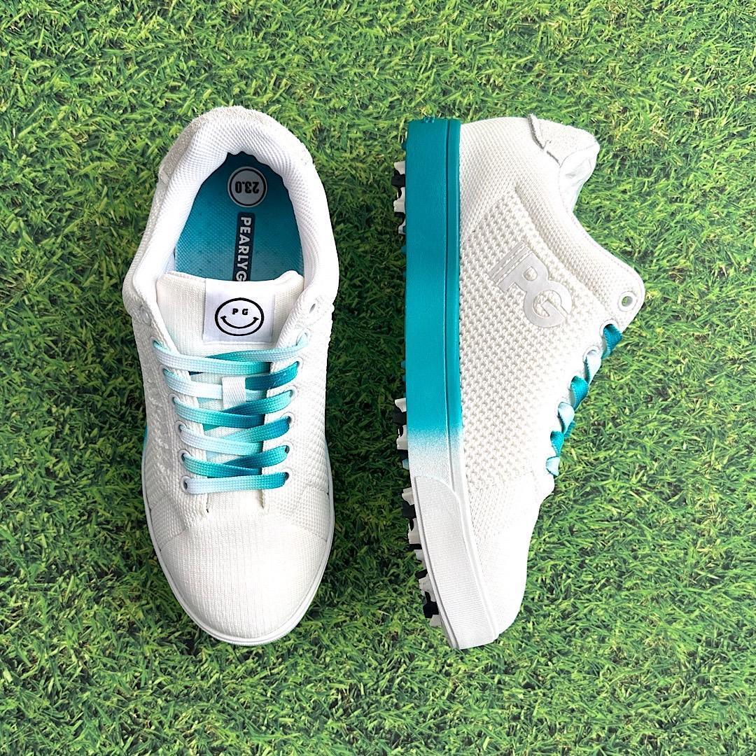 パーリーゲイツ 定価35200円 ゴルフシューズ 25.0cm グラデーション白
