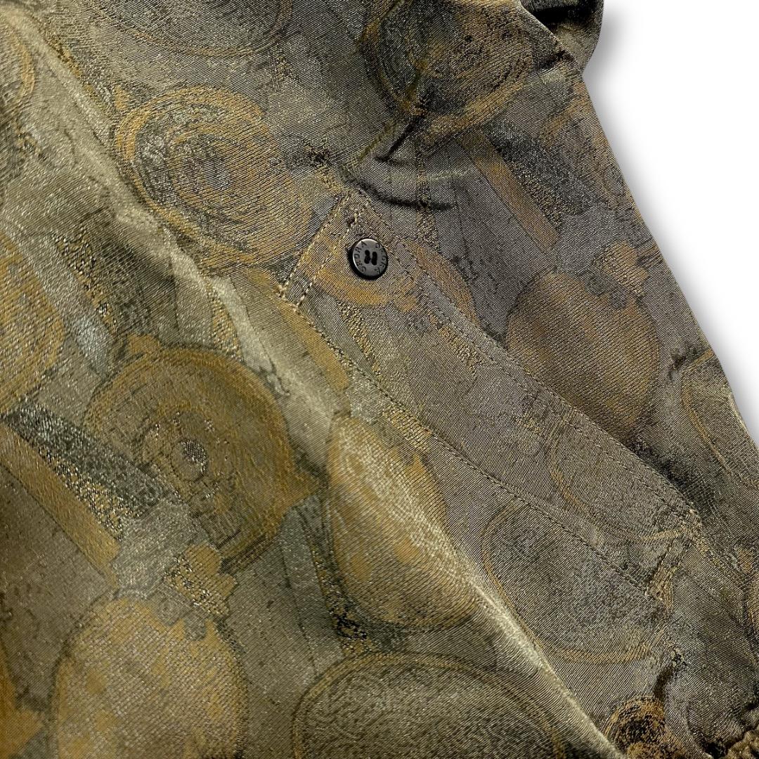 希少【VINTAGE】80s 90s 総柄 ジャガードデザイン ダブルジャケット