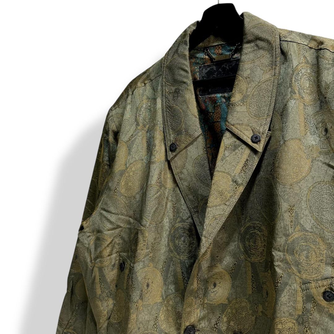 希少【VINTAGE】80s 90s 総柄 ジャガードデザイン ダブルジャケット