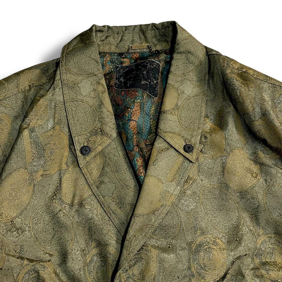 希少【VINTAGE】80s 90s 総柄 ジャガードデザイン ダブルジャケット
