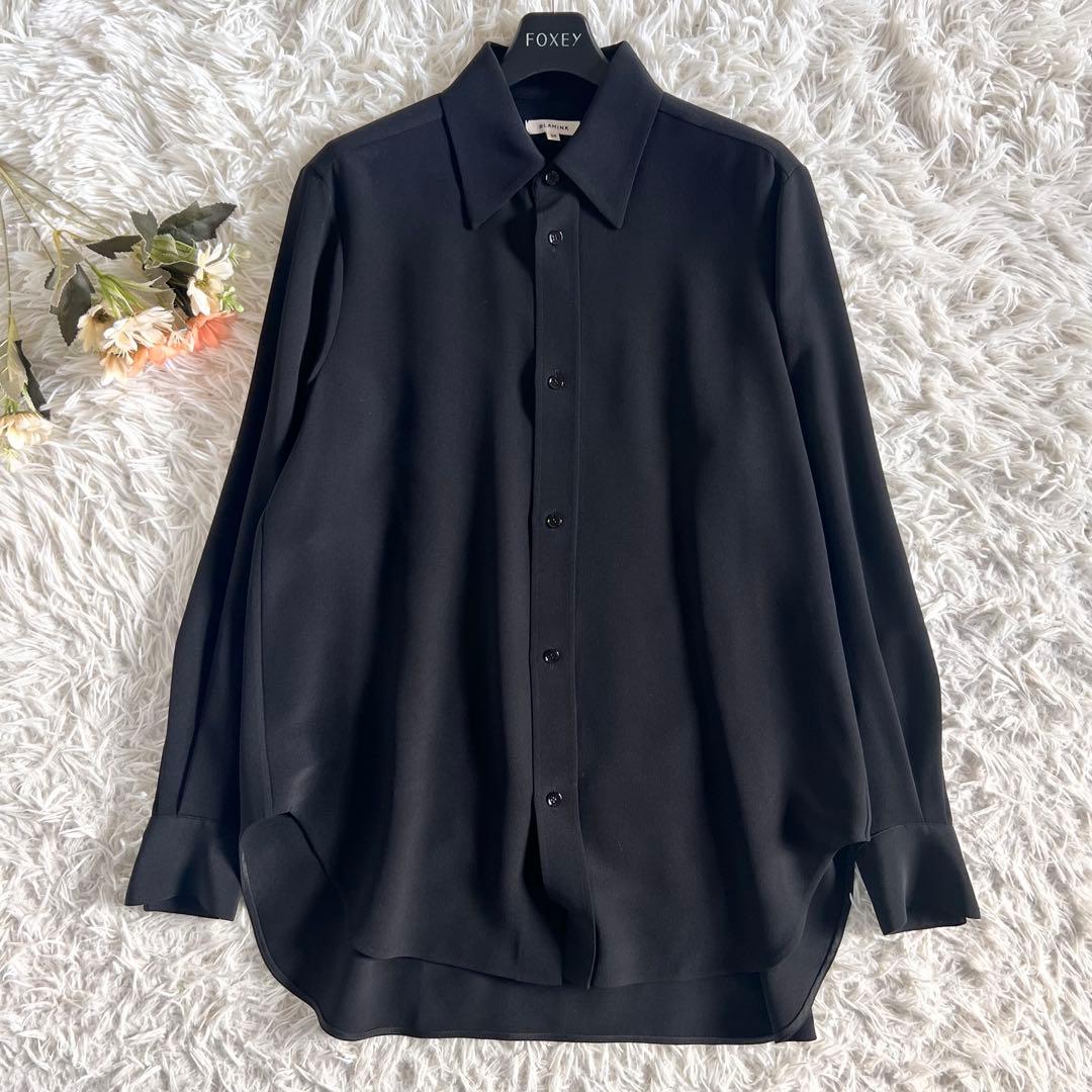 BLAMINK ブラミンクシルク レギュラー シャツ ブラック