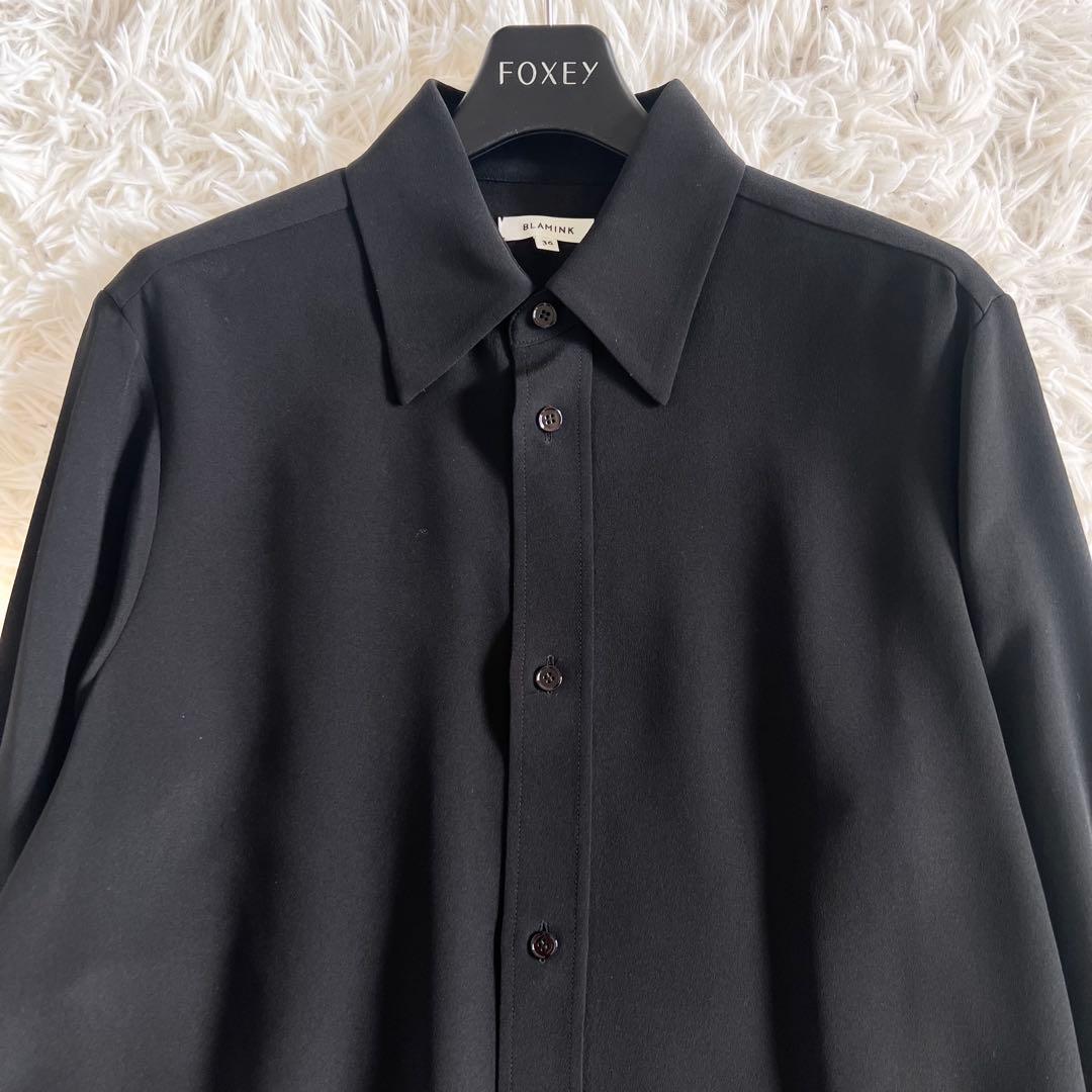 BLAMINK ブラミンクシルク レギュラー シャツ ブラック